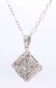 Vintage Style Diamond Pendant on Fancy Chain