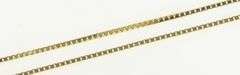 14K Yellow Gold 0.6mm Square Classic Box Chain Link Vintage Necklace