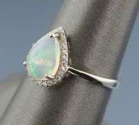 Stunning size 7 Sterling Silver Opal ring