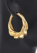Beauitful 18kt Yellow Gold Twisted Hoop Earrings