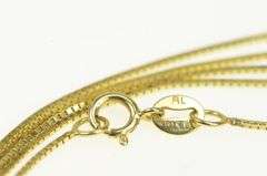 10K Yellow Gold 0.6mm Square Chain Simple Classic Box Link Necklace