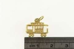 14K Yellow Gold 3D Cable Car San Francisco Souvenir Charm/Pendant
