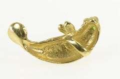 14K Yellow Gold Textured Manatee Ocean Marine Animal Pendant