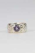Sterling Silver Natural Amethyst Gemstone Ring Size 6