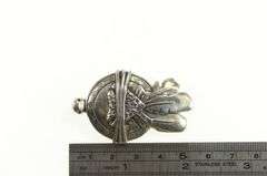 Sterling Silver Southwestern Arrowhead Feather Turtle Pendant/Pin