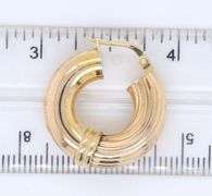 Amazing Yellow Gold Satin Finish Textured Hoop
