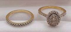 10kt Solid Gold Diamond Wedding Ring Set