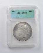 MS63 1927 Peace Silver Dollar ICG