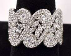 Large CZ Ring In Sterling Silver