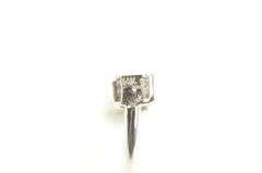 14K White Gold Five Stone CZ Dangle Belly Button Ring Body Jewelry