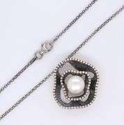 Sterling Silver Israel Pearl Pendant on Chain