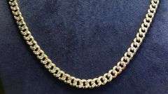 LUXURIOUS 14K YELLOW GOLD CUBAN LINK DIAMOND CUT CHAIN NECKLACE