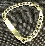 STUNNING AND UNIQUE 14K YELLOW GOLD ID BRACELET