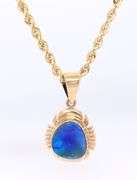 Favorite Yellow Gold Boulder Opal Pendant on Chain