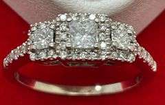CERTIDIED 14K WHITE GOLD AND DIAMOND RING