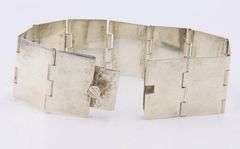 Vintage 925 Sterling Silver Signed Wide Bracelet