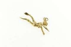 14K Yellow Gold 3D Vintage Scuba Diver Exploration Charm/Pendant