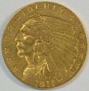 Lovely 1911 US $2.50 Indian Gold Piece. Nice