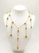 BEAUTIFUL 22KT YELLOW GOLD PLATED CHANDELIER STATION NECKLACE