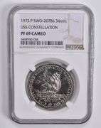 PF69 CAM 1972-P USS Constellation Diamond Jubilee SWO-207Bd 34mm Medal