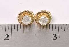 Gorgeous Approx. 1.00 CTW Diamond Stud Earrings In 14K Yellow Gold