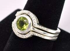 Peridot Stack Ring In Sterling Silver