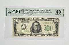 $500 1928 Chicago IL FRN PMG 40 XF Fr# 2200-Gdgs (GA Block) Dark Green