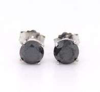 White Gold approximate 0.80ctw Black Diamond Stud Earrings