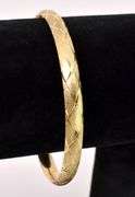 Divine 14K Yellow Gold Hinged Bracelet