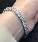 20.0+CARAT OVAL-CUT DIAMOND TENNIS BRACELET IN 18KT SOLID WHITE GOLD- YES MA'AM!!
