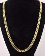 Noble Curb And Cuban Chain Link Necklace In 14K Yellow Gold