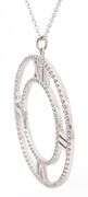 Tiffany & Co. Atlas Diamond Large Circle Pendant Necklace in 18K W/Box and Pouch