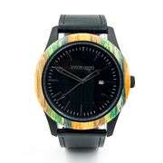 Multi Bamboo & Black Leather