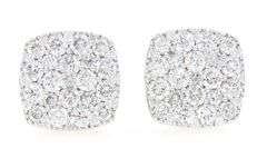 New 1.12ctw Cushion Diamond Shape Cluster Earrings in 14K