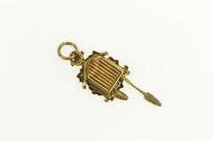 14K Yellow Gold 3D Articulated German Cuckoo Clock Charm/Pendant