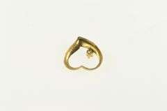 14K Yellow Gold Diamond Curvy Heart Love Symbol Charm/Pendant