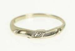 14K White Gold 1950's Vintage Classic Diamond Wedding Ring