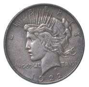 1922 Peace Silver Dollar Stickered Back Calico Ghost Town