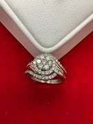 CERTIFIED LADIES 14K GOLD AND DIAMOND CLUSTER RING