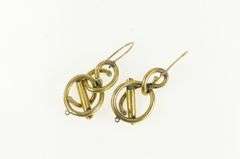 14K Yellow Gold Victorian Vine Knot Dangle Statement Earrings