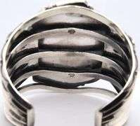 American Indian Najavo Running Bear Turquoise and Coral Cuff