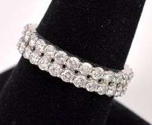 Sparkling Diamond Ring In 14K White Gold