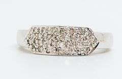 14kt Solid White Gold & Diamond Band Ring