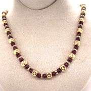 14K YELLOW GOLD BEAD CHAIN NECKLACE