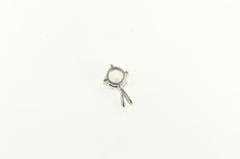 14K White Gold Round Solitaire Cubic Zirconia Classic Simple Pendant