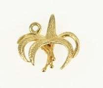 14K Yellow Gold Corpse Flower Botanical Nature Motif Charm/Pendant