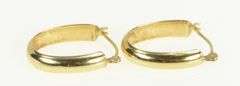 14K Yellow Gold 17.7mm Oval Vintage Classic Simple Hoop Earrings