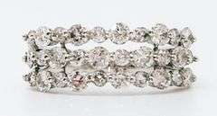 Stunning 14kt Solid White Gold & Diamond Band Ring