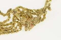 14K Yellow Gold 1.7mm Rope Link Classic Woven Chain Necklace