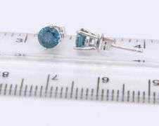Stunning White Gold approximate 0.75ctw IR Teal Diamond Stud Earrings